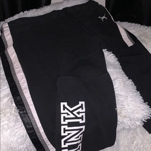 Leather Trim PINK Joggers